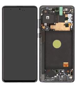 Tela Display Samsung Note 10 Lite N770F / DS Preto com Aro Original AM